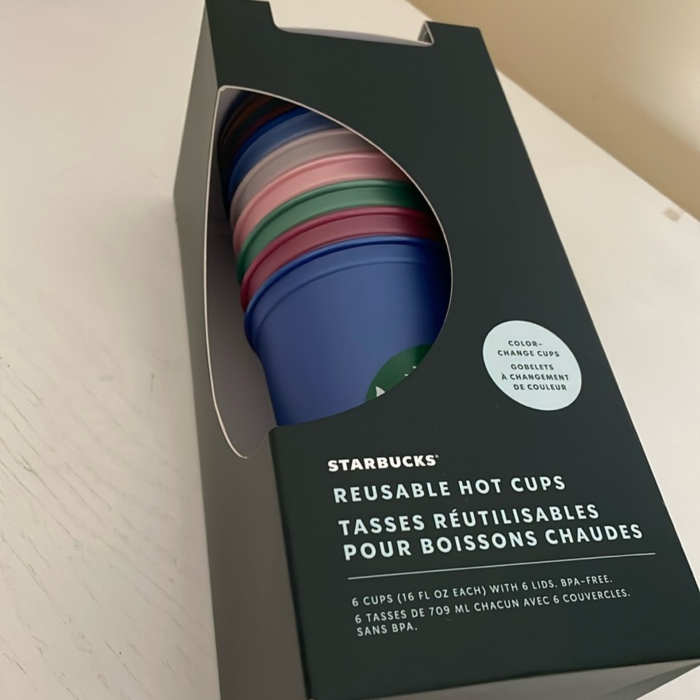 Starbucks  5 Color-Changing Reusable Cold 24 Oz Cups Tumbler & Straws